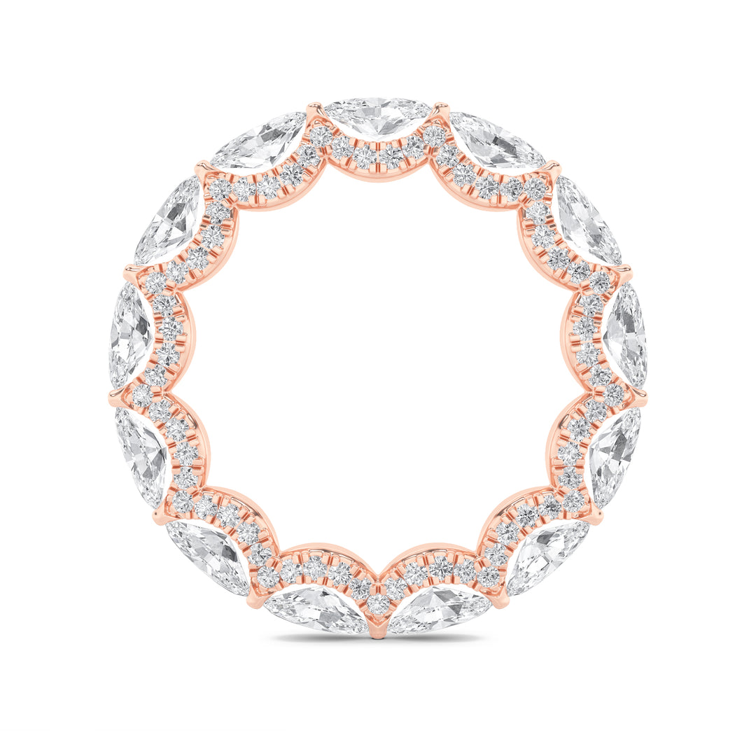 2.5Cttw Marquise Shaped Lab Grown Diamond (F/VS) Eternity Band Ring in 14K Gold