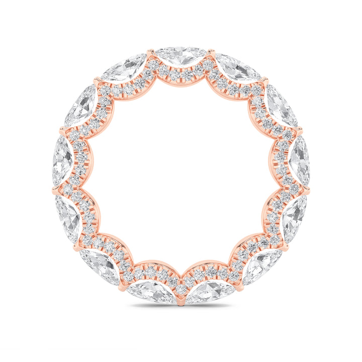 2.5Cttw Marquise Shaped Lab Grown Diamond (F/VS) Eternity Band Ring in 14K Gold