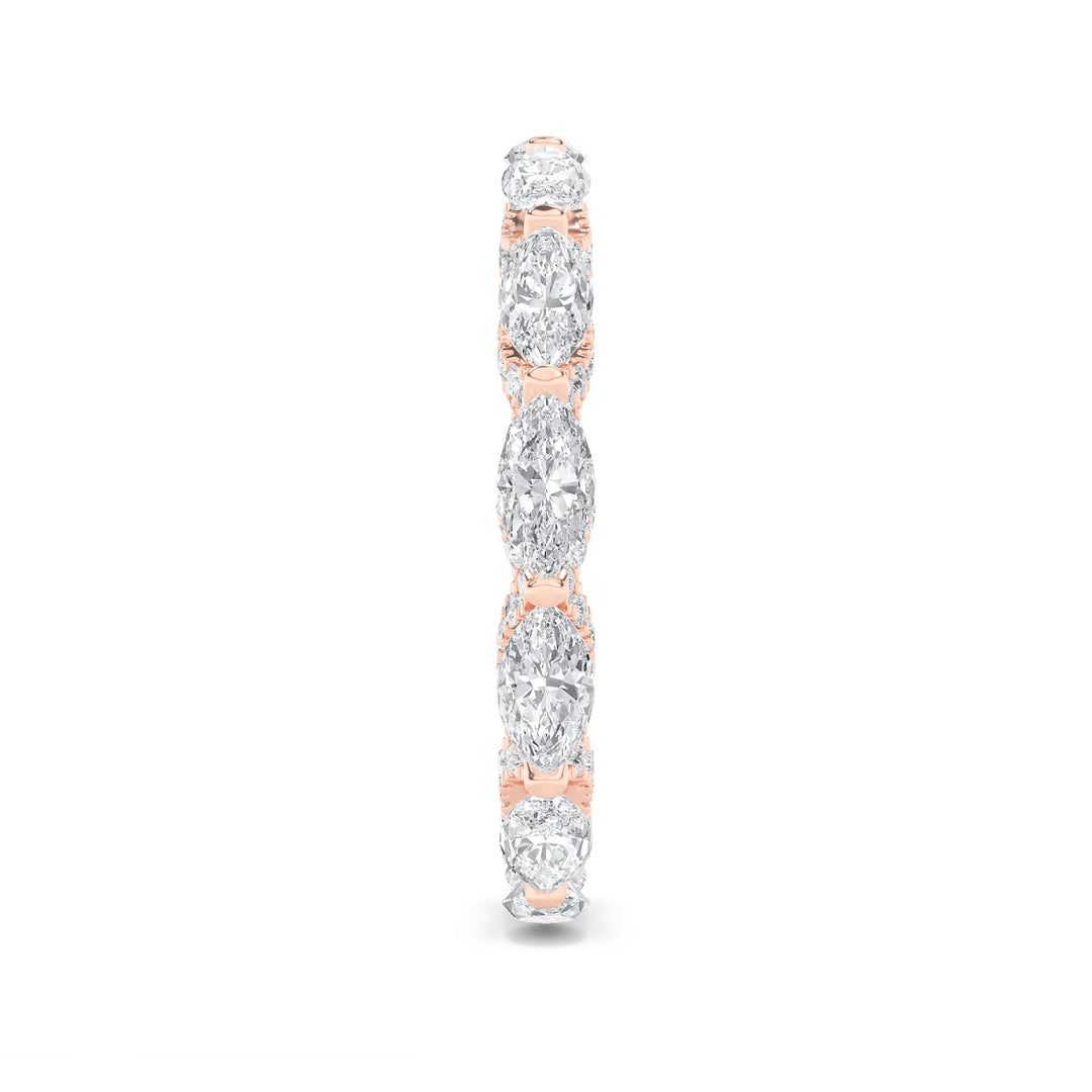 2.5Cttw Marquise Shaped Lab Grown Diamond (F/VS) Eternity Band Ring in 14K Gold