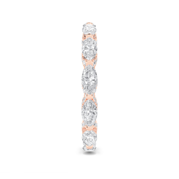 2.5Cttw Marquise Shaped Lab Grown Diamond (F/VS) Eternity Band Ring in 14K Gold