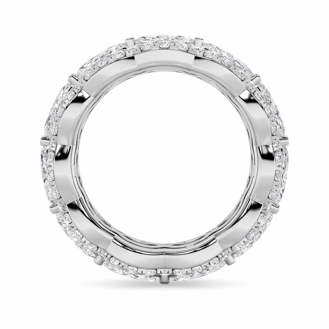 4Cttw Marquise Shaped Lab Grown Diamond (F/VVS) Eternity Band Ring in 14K Gold