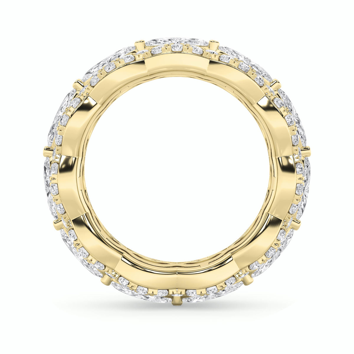 4Cttw Marquise Shaped Lab Grown Diamond (G/VS) Eternity Band Ring in 14K Gold