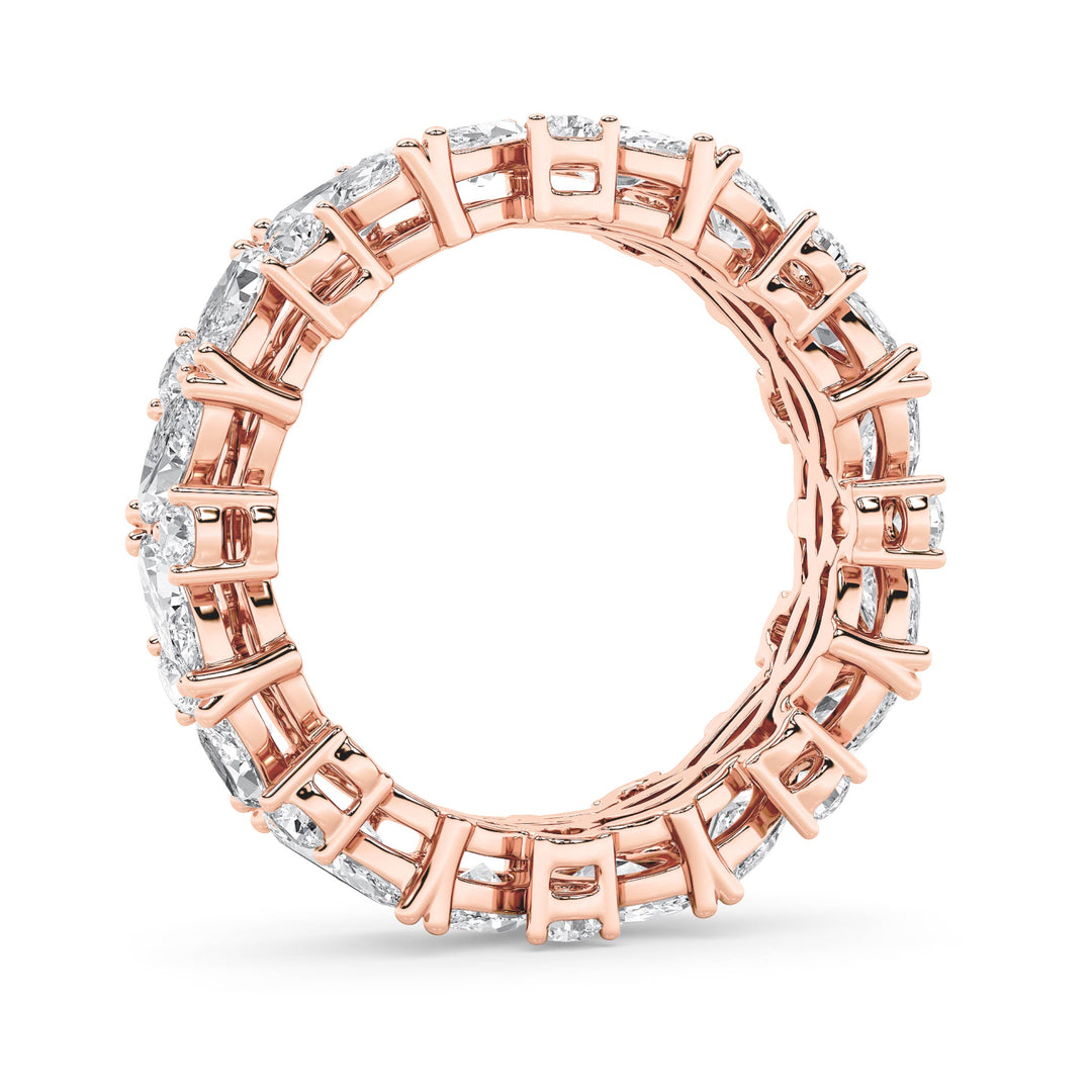 3Cttw Marquise Shaped Lab Grown Diamond (F/VVS) Eternity Band Ring in 14K Gold