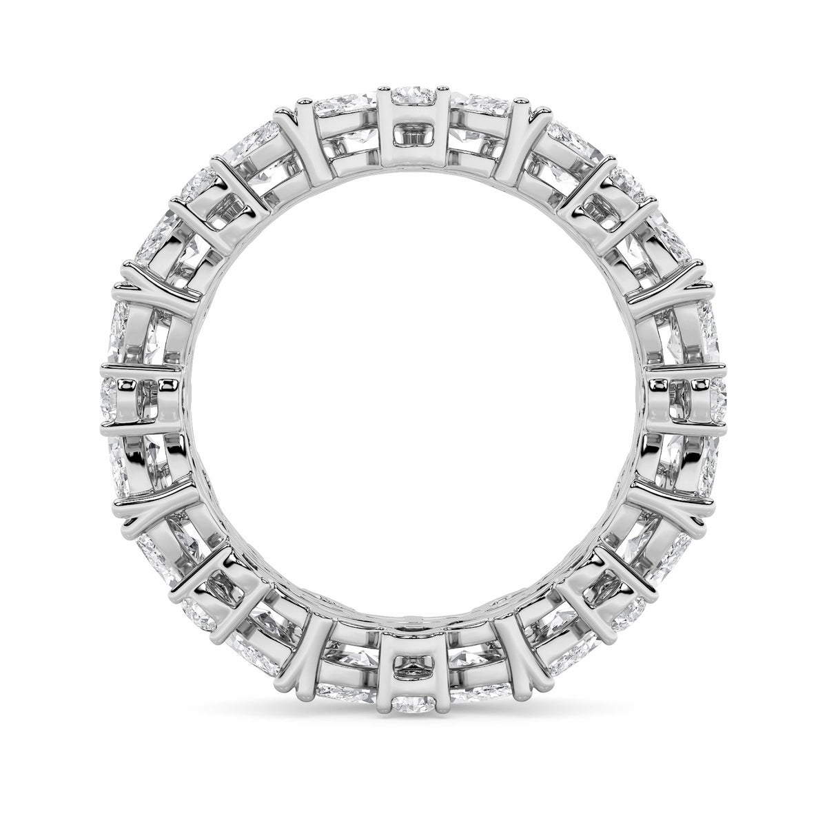 3Cttw Marquise Shaped Lab Grown Diamond (G/VS) Eternity Band Ring in 14K Gold - Size 7