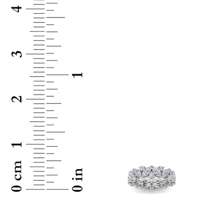 3Cttw Marquise Shaped Lab Grown Diamond (G/VS) Eternity Band Ring in 14K Gold - Size 7