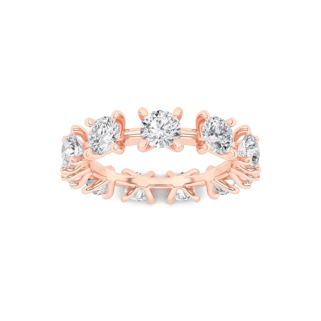 3Cttw Round Shaped Lab Grown Diamond (F/VS) Eternity Band Ring in 14K Gold