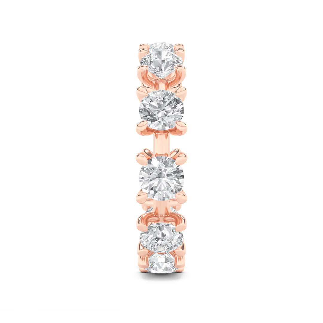 3Cttw Round Shaped Lab Grown Diamond (F/VS) Eternity Band Ring in 14K Gold