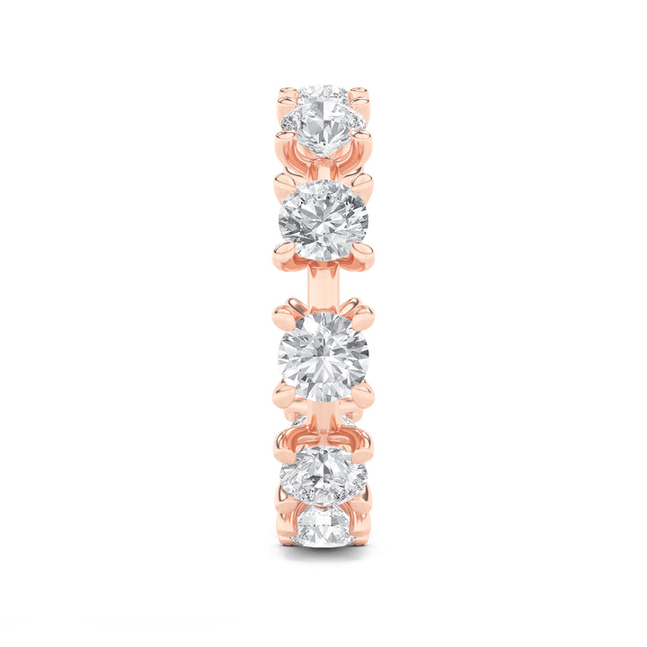 3Cttw Round Shaped Lab Grown Diamond (F/VS) Eternity Band Ring in 14K Gold