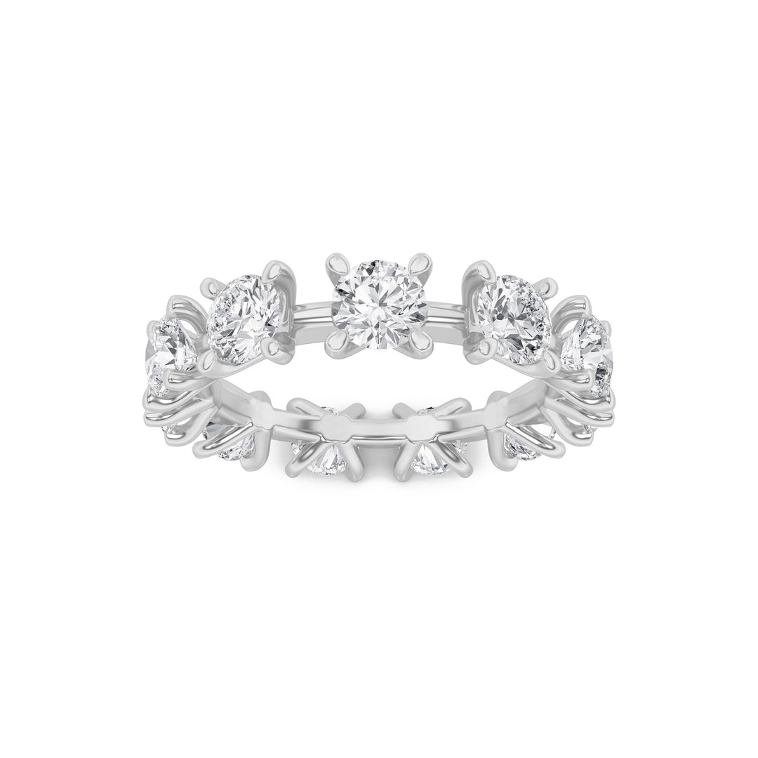 3Cttw Round Shaped Lab Grown Diamond (F/VS) Eternity Band Ring in 14K Gold - Size 7