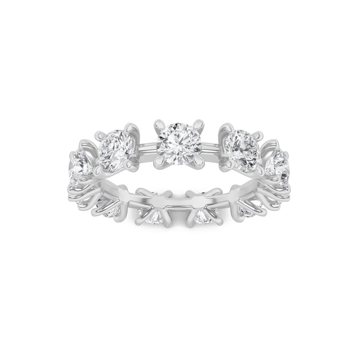 3Cttw Round Shaped Lab Grown Diamond (F/VS) Eternity Band Ring in 14K Gold - Size 7
