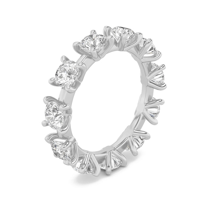 3Cttw Round Shaped Lab Grown Diamond (F/VS) Eternity Band Ring in 14K Gold - Size 7