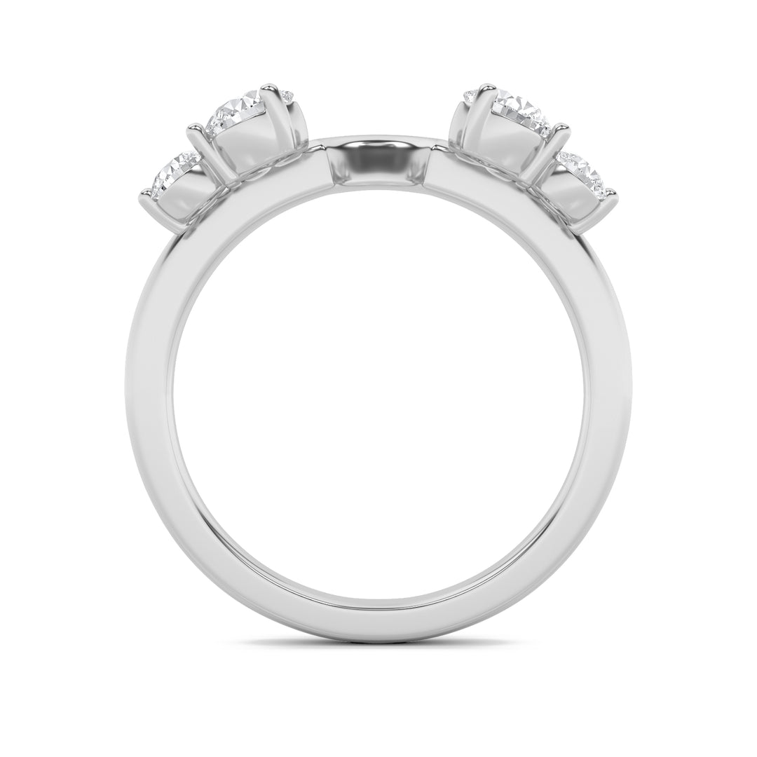 0.75Cttw Round Shaped Lab Grown Diamond (F/VS) Fashion Wrap Ring in 14K Gold