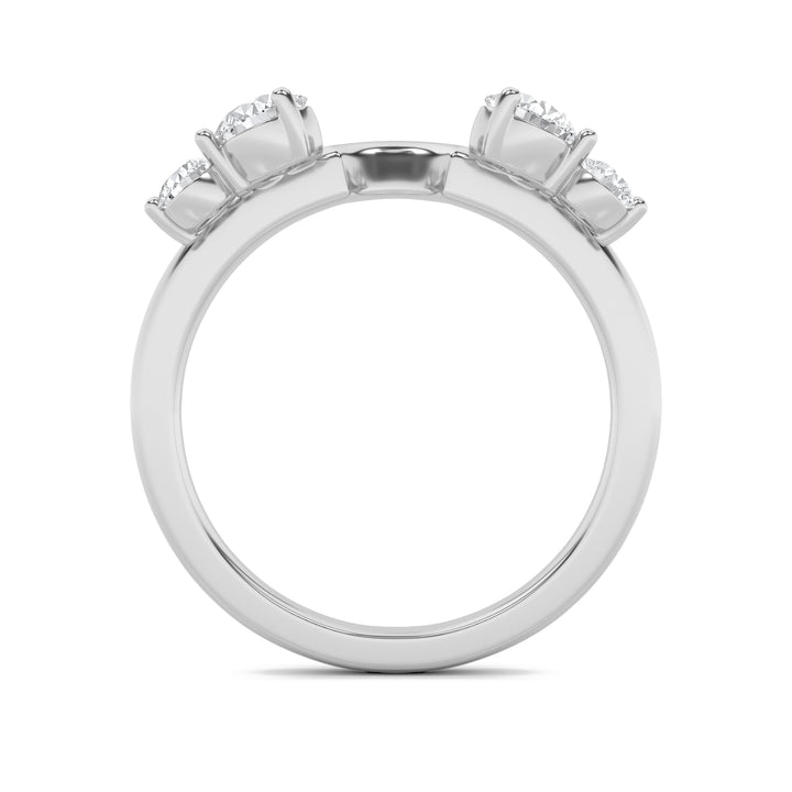 0.75Cttw Round Shaped Lab Grown Diamond (F/VS) Fashion Wrap Ring in 14K Gold
