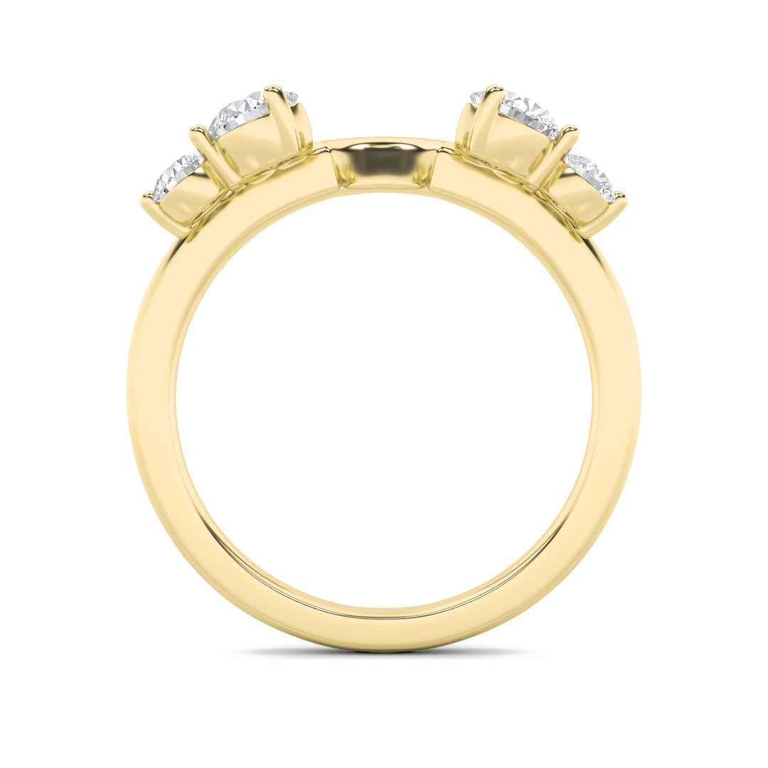 0.75Cttw Round Shaped Lab Grown Diamond (G/VS) Fashion Wrap Ring in 14K Gold
