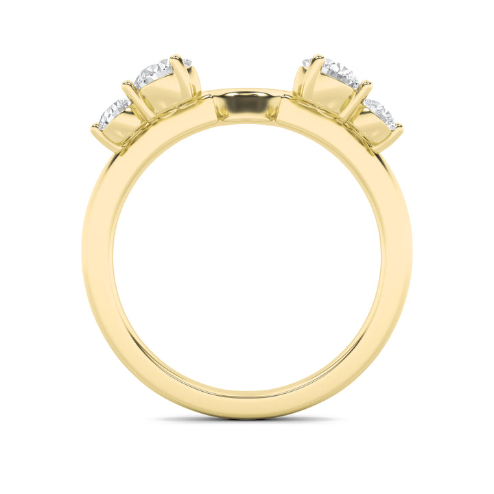 0.75Cttw Round Shaped Lab Grown Diamond (G/VS) Fashion Wrap Ring in 14K Gold