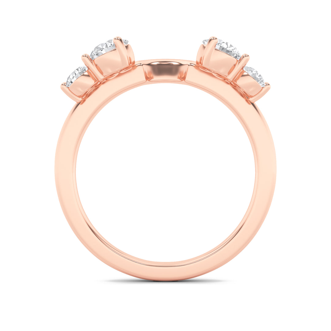 0.75Cttw Round Shaped Lab Grown Diamond (F/VS) Fashion Wrap Ring in 14K Gold