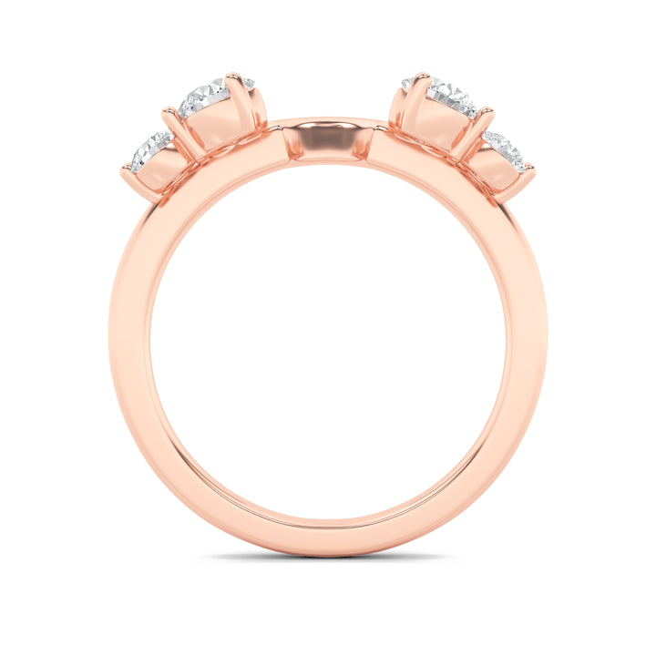 0.75Cttw Round Shaped Lab Grown Diamond (F/VS) Fashion Wrap Ring in 14K Gold