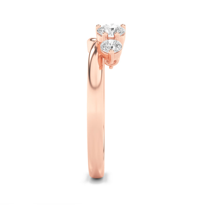 0.75Cttw Round Shaped Lab Grown Diamond (F/VS) Fashion Wrap Ring in 14K Gold