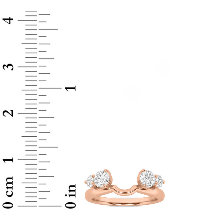 0.75Cttw Round Shaped Lab Grown Diamond (F/VS) Fashion Wrap Ring in 14K Gold