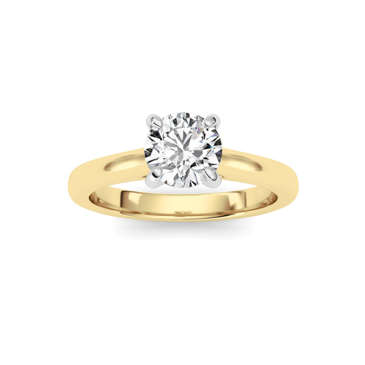 0.75Cttw Round Shaped Lab Grown Diamond (E/VS) Classic Solitaire Engagement Ring in 14K Gold