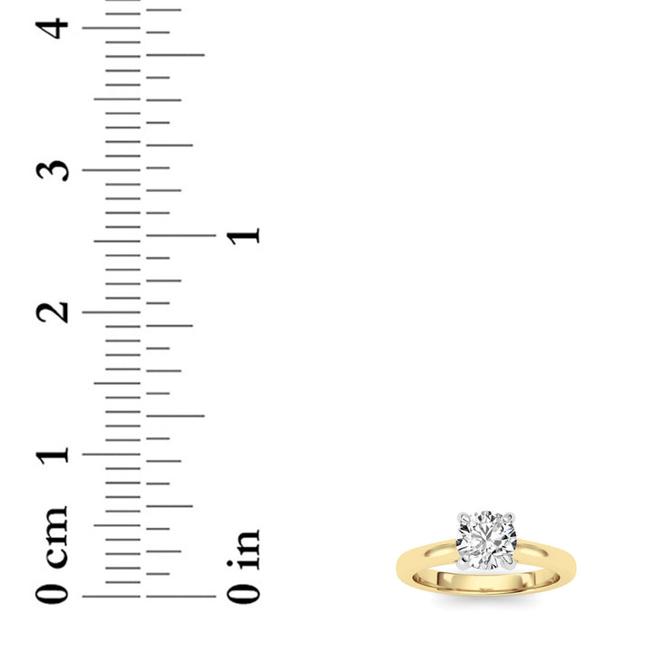 0.75Cttw Round Shaped Lab Grown Diamond (E/VS) Classic Solitaire Engagement Ring in 14K Gold
