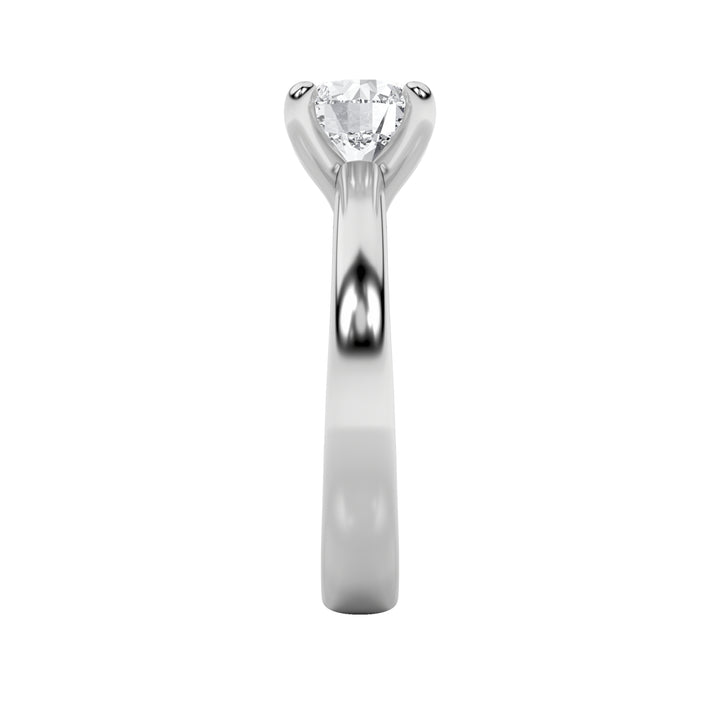 1Cttw Round Shaped Lab Grown Diamond (E/VS) Classic Solitaire Engagement Ring in 14K Gold