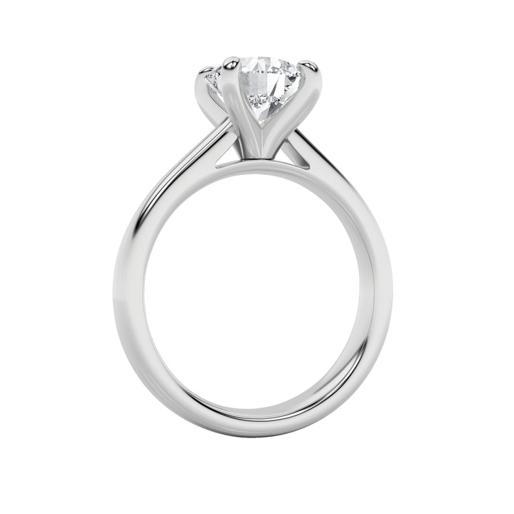 1Cttw Round Shaped Lab Grown Diamond (E/VS) Classic Solitaire Engagement Ring in 14K Gold