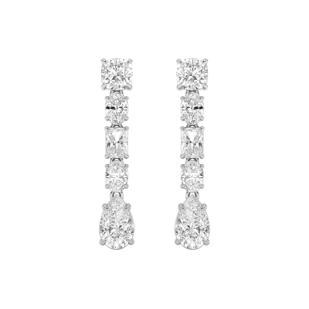 6.5Cttw Pear Shaped Lab Grown Diamond (F/VS) Dangle Earrings in 14K Gold