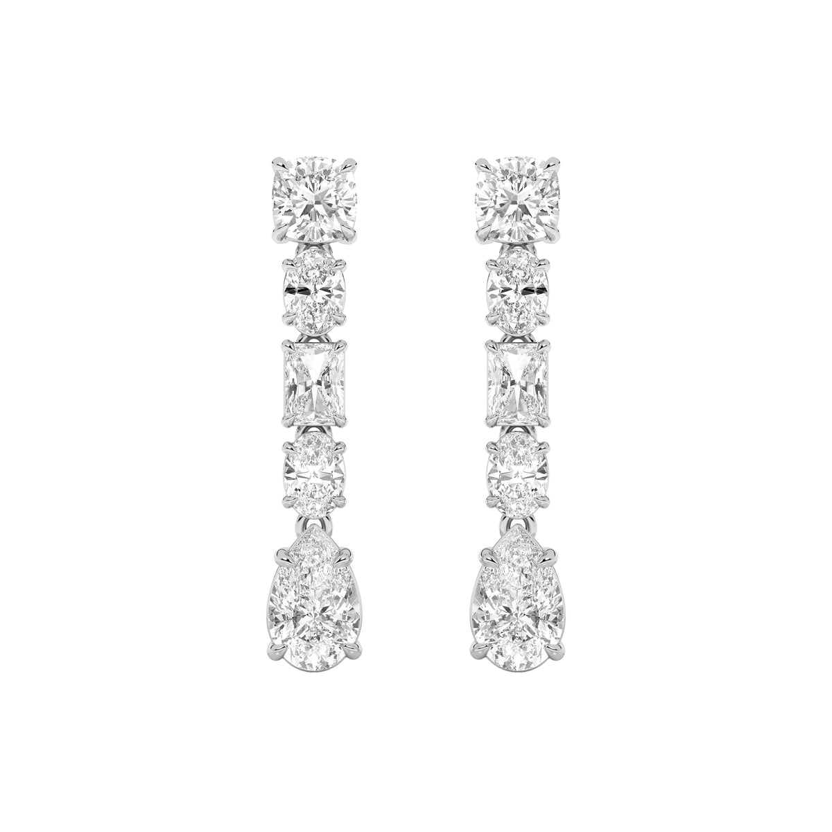 6.5Cttw Pear Shaped Lab Grown Diamond (F/VS) Dangle Earrings in 14K Gold