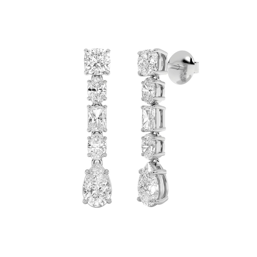 6.5Cttw Pear Shaped Lab Grown Diamond (F/VS) Dangle Earrings in 14K Gold