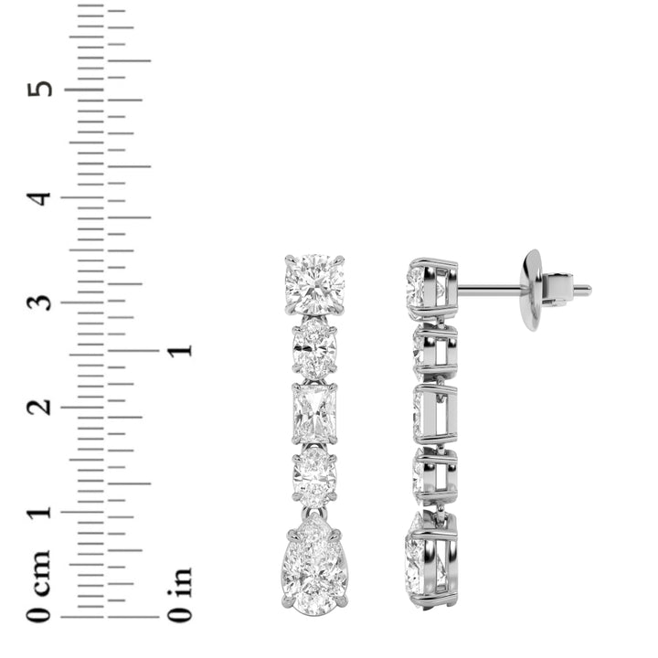 6.5Cttw Pear Shaped Lab Grown Diamond (F/VS) Dangle Earrings in 14K Gold