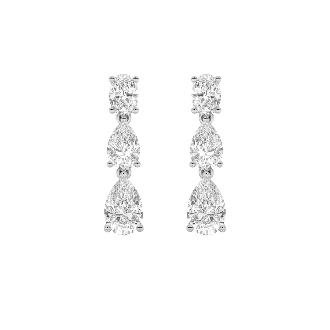 5Cttw Pear Shaped Lab Grown Diamond (F/VVS) Dangle Earrings in 14K Gold