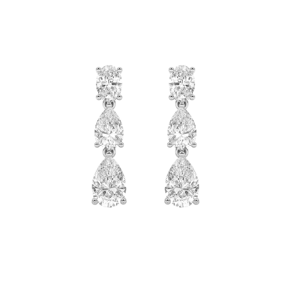 5Cttw Pear Shaped Lab Grown Diamond (F/VVS) Dangle Earrings in 14K Gold