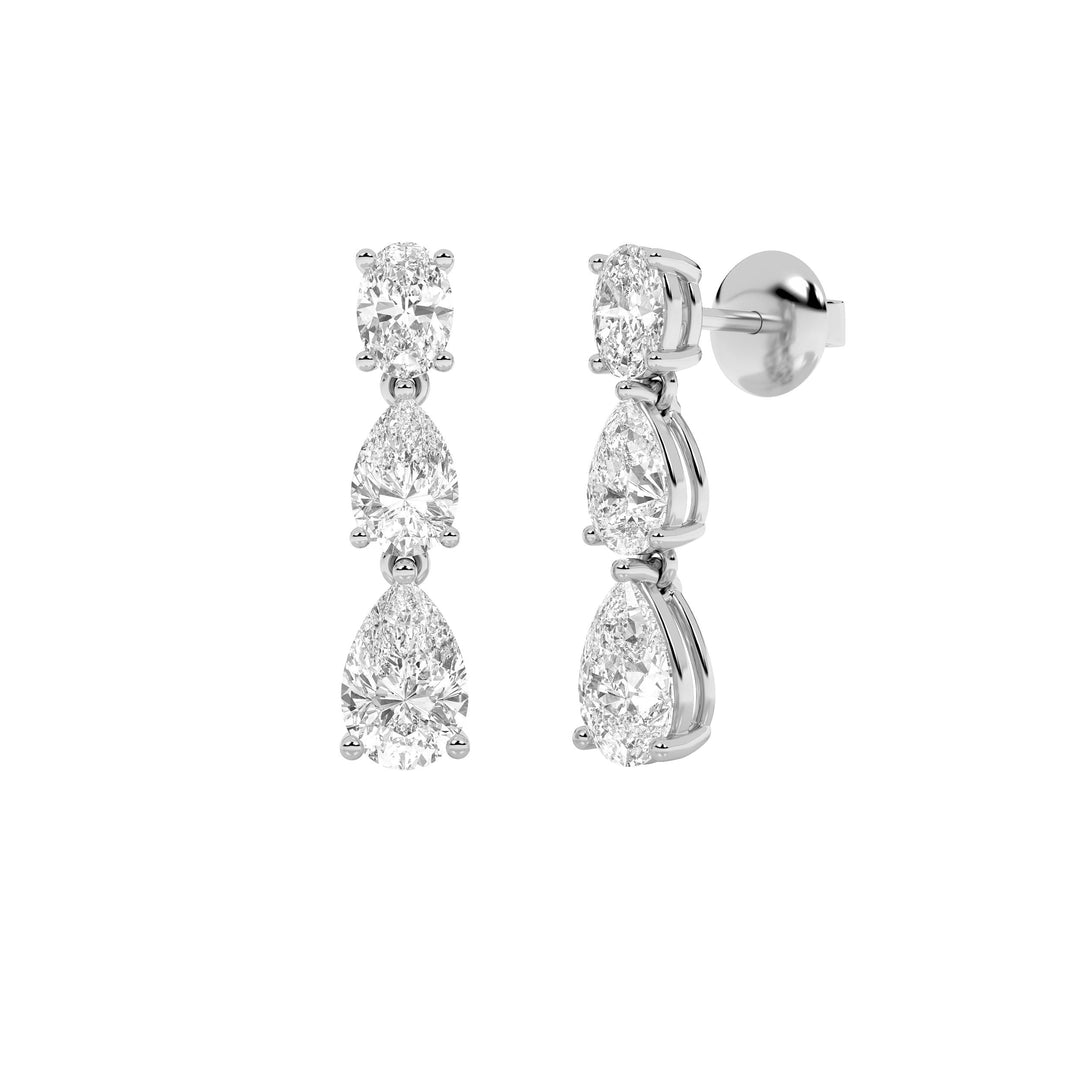 5Cttw Pear Shaped Lab Grown Diamond (F/VVS) Dangle Earrings in 14K Gold