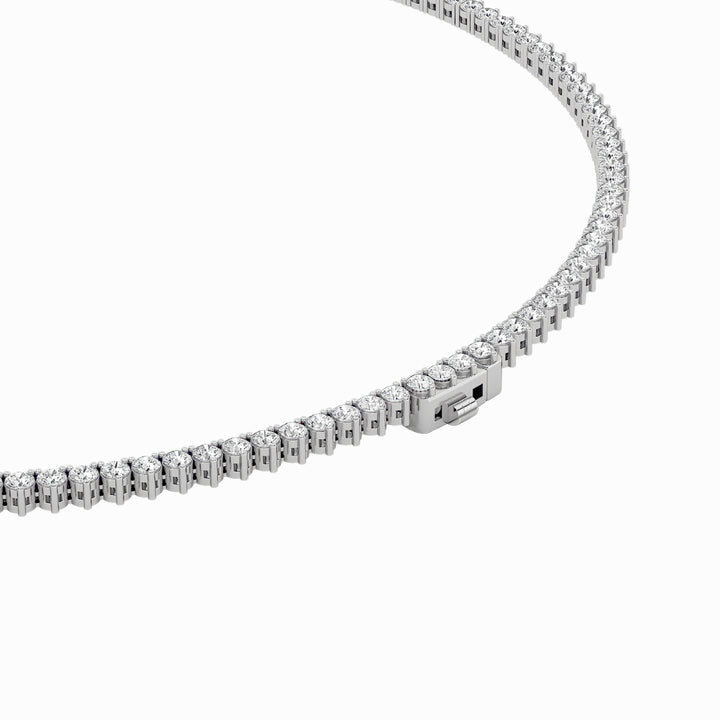 10Cttw Round Shaped Lab Grown Diamond (F/VS) Three Prong Graduating Necklace in 14K Gold