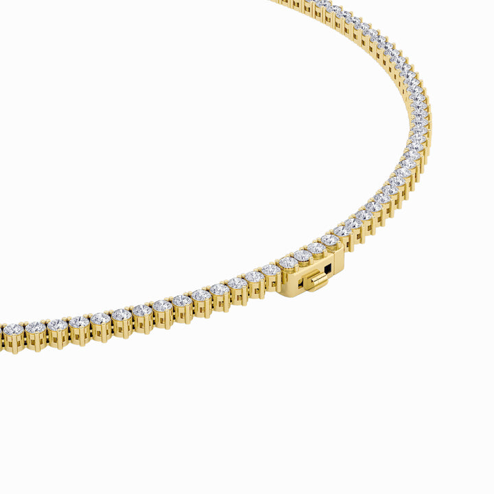 10Cttw Round Shaped Lab Grown Diamond (F/VS) Three Prong Graduating Necklace in 14K Gold