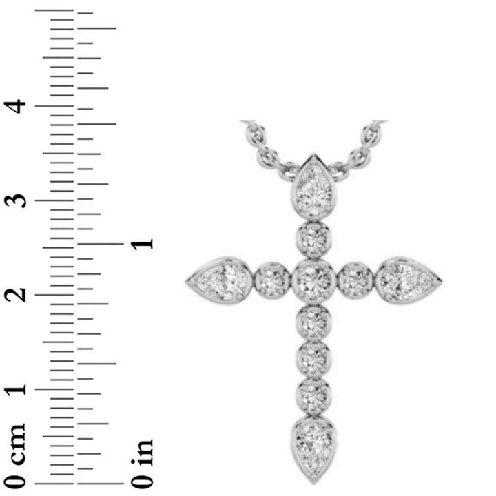 1.5Cttw Pear Shaped Lab Grown Diamond (F/VS) Cross Pendant in 14K Gold