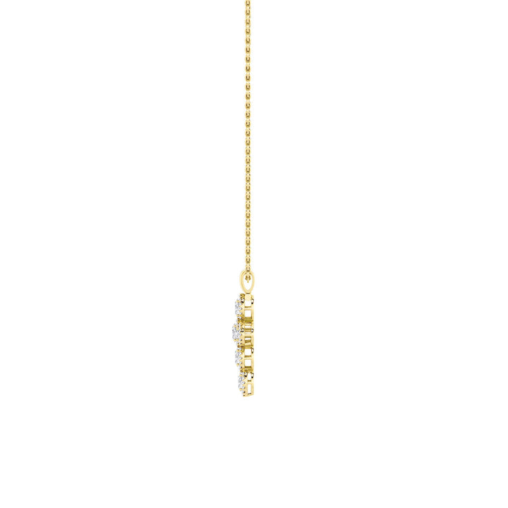 3Cttw Oval Shaped Lab Grown Diamond (F/VS) Cross Pendant in 14K Gold