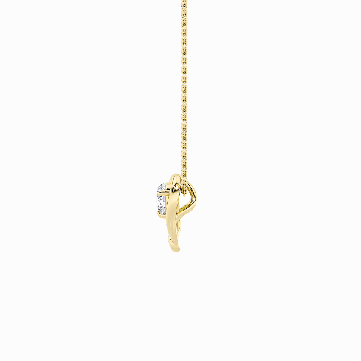 0.5Cttw Round Shaped Lab Grown Diamond (F/VS) Heart Shaped   Pendant in 14K Gold