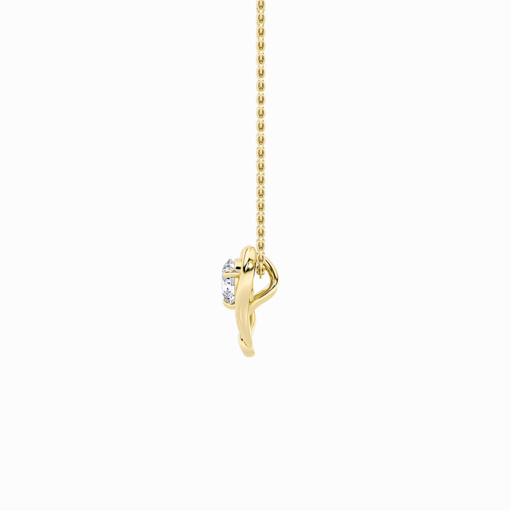 0.5Cttw Round Shaped Lab Grown Diamond (F/VS) Heart Shaped   Pendant in 14K Gold