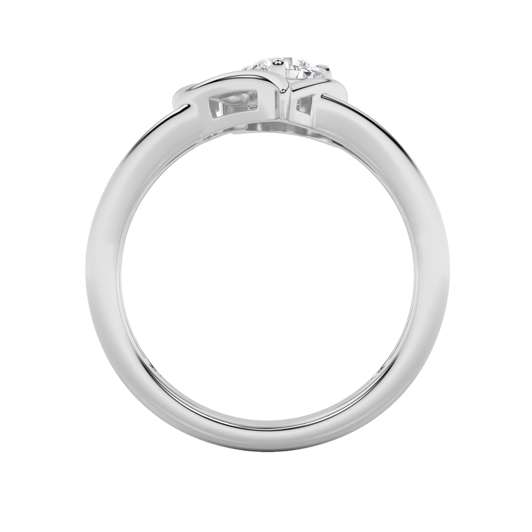 0.5Cttw Round Shaped Lab Grown Diamond (F/VS) Heart Shaped Ring in 14K Gold