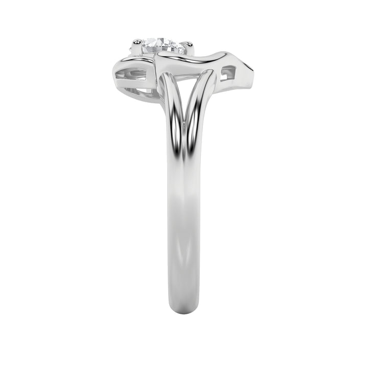 0.5Cttw Round Shaped Lab Grown Diamond (F/VS) Heart Shaped Ring in 14K Gold