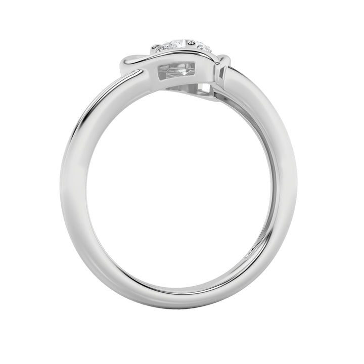 0.5Cttw Round Shaped Lab Grown Diamond (F/VS) Heart Shaped Ring in 14K Gold