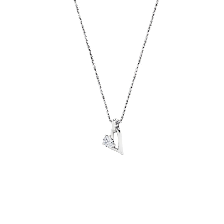 1Cttw Pear Shaped Lab Grown Diamond (F/VS) Heart Shaped Dangle Pendant in 14K Gold