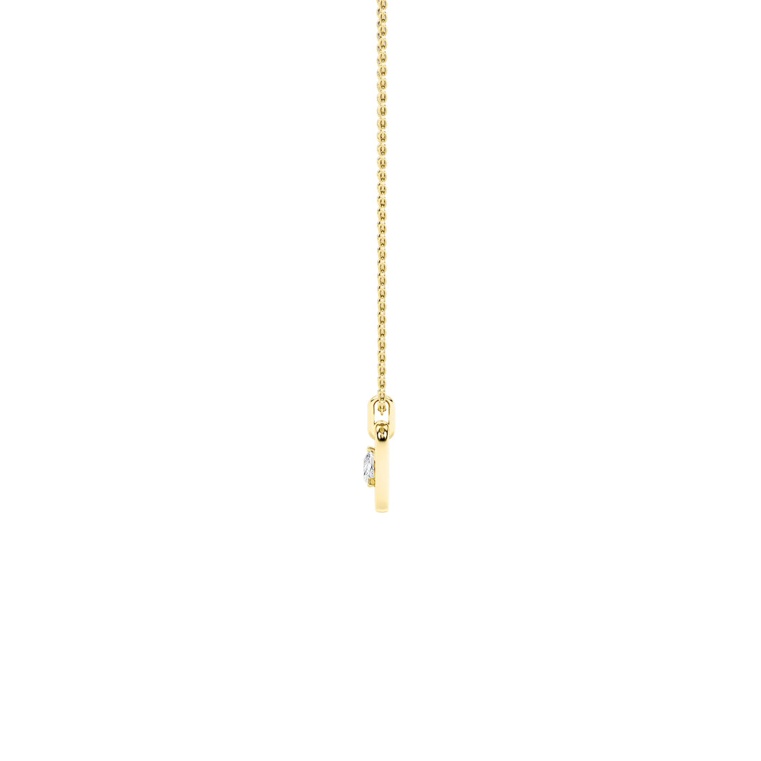1Cttw Pear Shaped Lab Grown Diamond (F/VS) Heart Shaped Dangle Pendant in 14K Gold