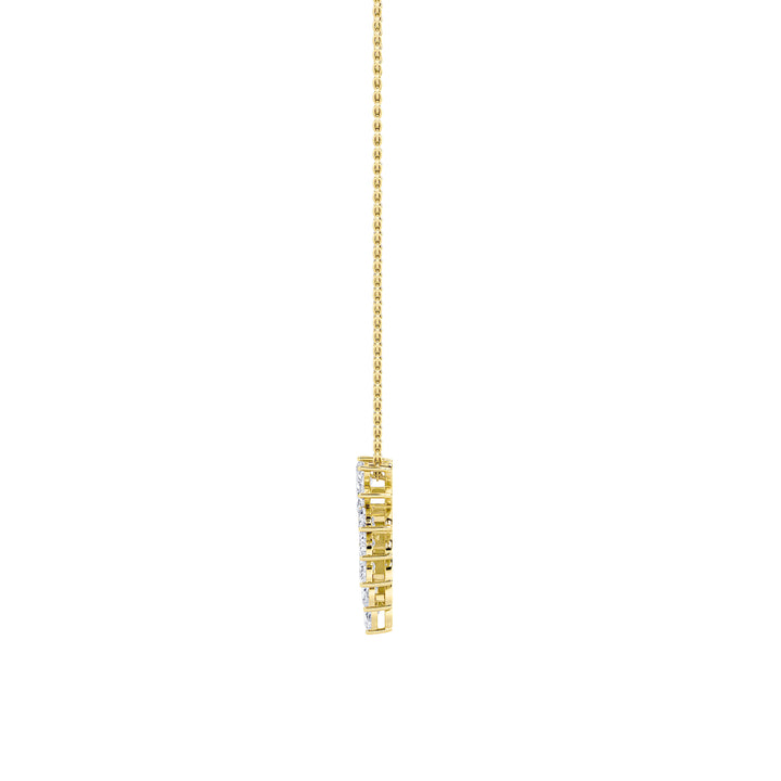 2Cttw Marquise Shaped Lab Grown Diamond (F/VS) Heart Shaped Pendant in 14K Gold