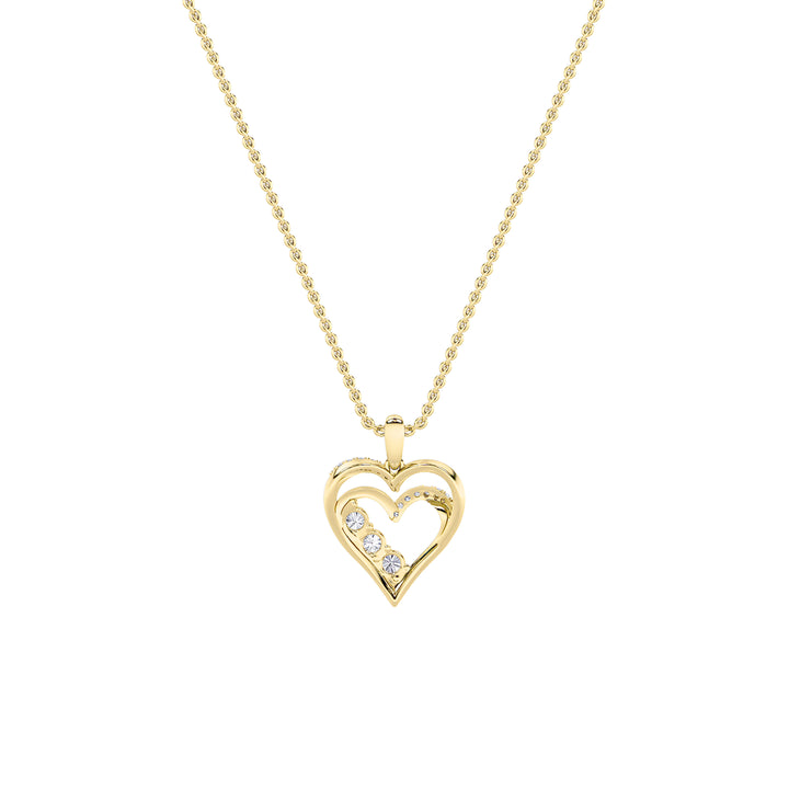 1Cttw Round Shaped Lab Grown Diamond (F/VS) HeartShaped Pendant in 14K Gold