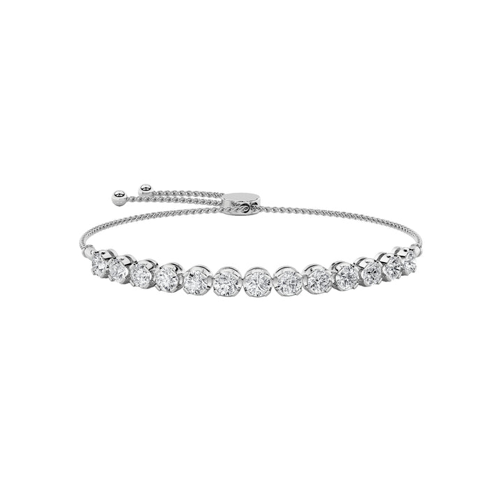 2.5CTW Round Shaped Lab Grown Diamond (F/VS) Bolo Bracelet in 14K Gold
