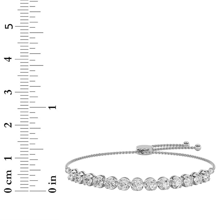 2.5Cttw Round Shaped Lab Grown Diamond (F/VS) Bolo Bracelet in 14K Gold