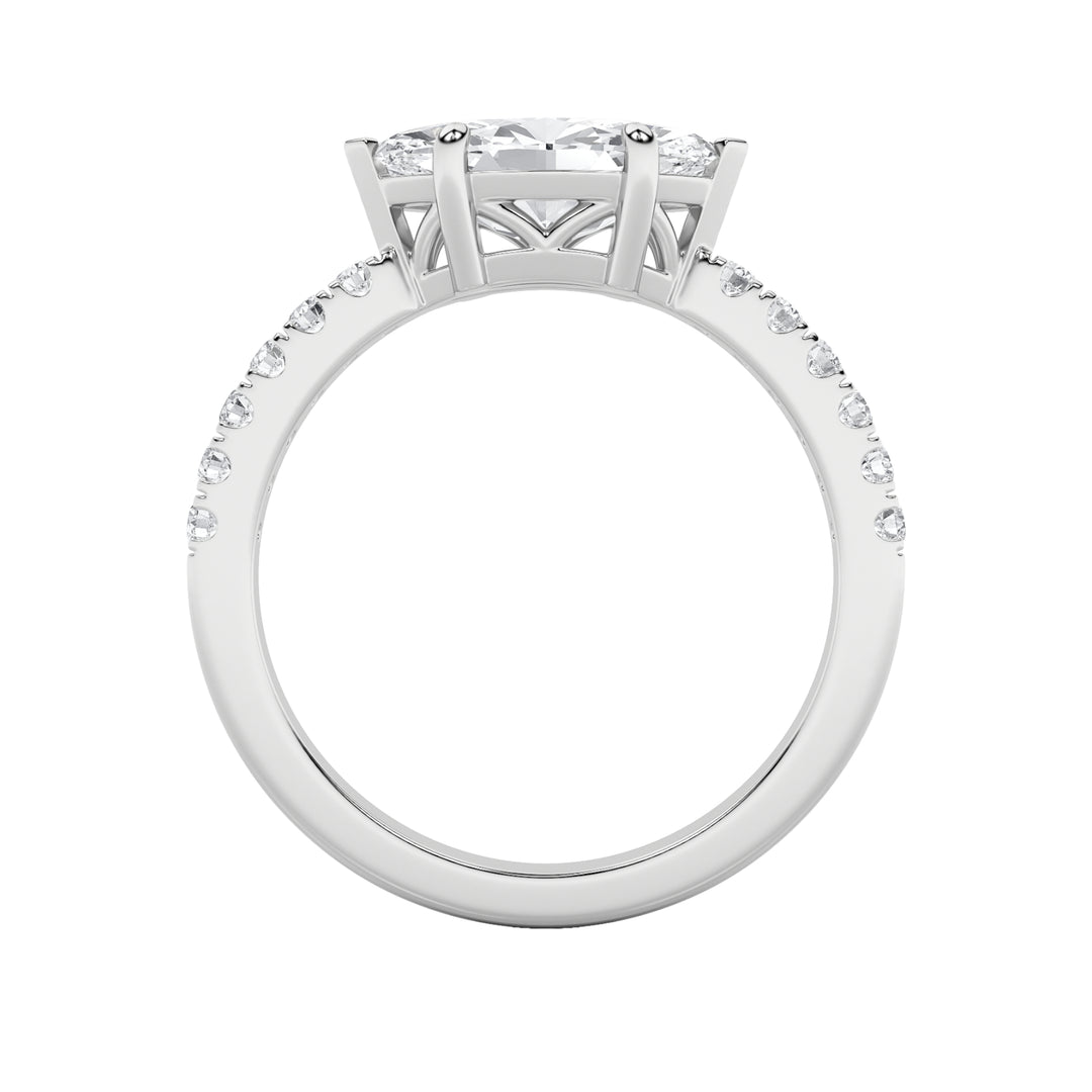 1.5Cttw Marquise Shaped Lab Grown Diamond (F/VS) East West Accented Ring in 14K Gold